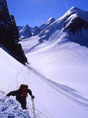 Val d'Ayas, Monte Rosa - Val d'Ayas, Monte Rosa: salita dei pendii sottostanti il Polluce