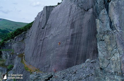 Rainbow Slab, Llanberis slate climbing in North Wales