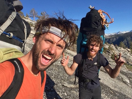 Nicolas Favresse, Siebe Vanhee, El Corazon, Yosemite, El Capitan - Nicolas Favresse and Siebe Vanhee on the summit of El Capitan after their free repeat of El Corazon