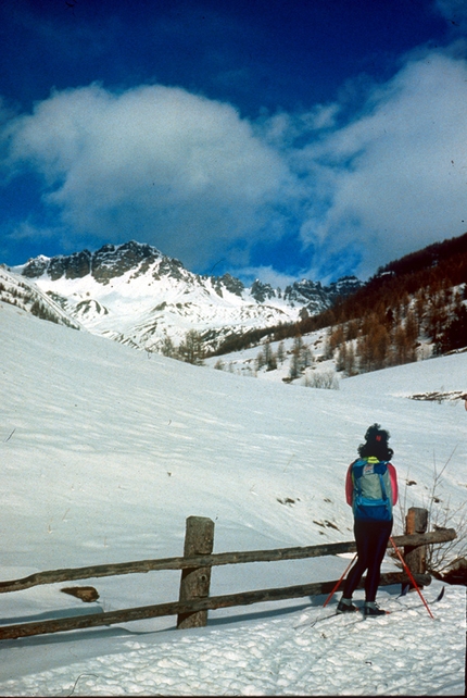 Queyras, sci fondo, Francia - Queyras: Pic de Rochebrunne visto dal Lac de Roue.