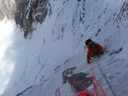 Rungofarka Himalaya, Tino Villanueva, Alan Rousseau - During the first ascent of Rungofarka 6495 m in Himalaya (Alan Rousseau, Tino Villanueva)