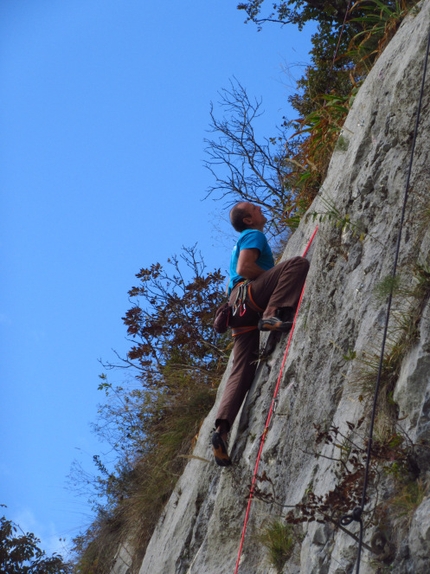 Bordano falesia in Friuli - In arrampicata nella falesia di Bordano, Friuli