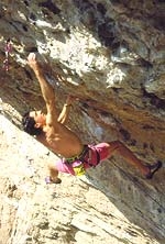 Erto Luca Zardini - Luca Zardini climbing 'Bricolage' 8a+ (1993) at Erto