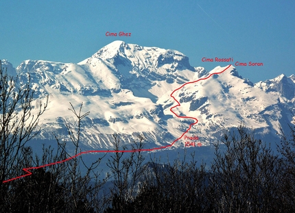 Sci alpinismo nelle Dolomiti di Brenta - Dolomiti di Brenta scialpinismo: il tracciato per Cima Soran