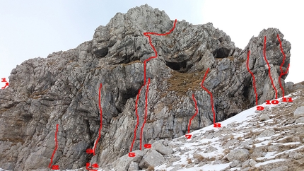 Peschio della Cornacchia, Campocatino, dry-tooling - Peschio della Cornacchia