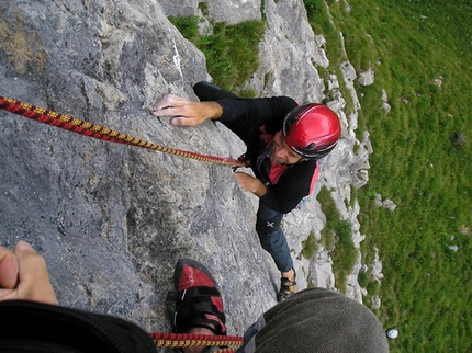 Arrampicate sportive nelle Montagne Friulane - Guido Candolini su Albachiara, Creta di Timau.