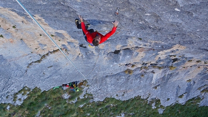 Cima Cee, Dolomiti del Brenta - Luca Giupponi Rotpunkt sul 1° tiro di Silverado