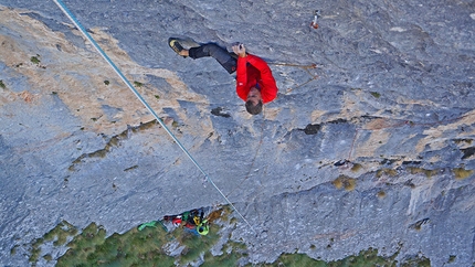 Cima Cee, Dolomiti del Brenta - Luca Giupponi Rotpunkt sul 1° tiro di Silverado