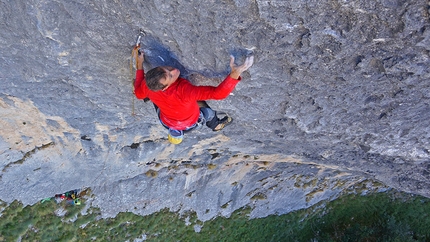 Cima Cee, Dolomiti del Brenta - Luca Giupponi Rotpunkt sul 1° tiro di Silverado