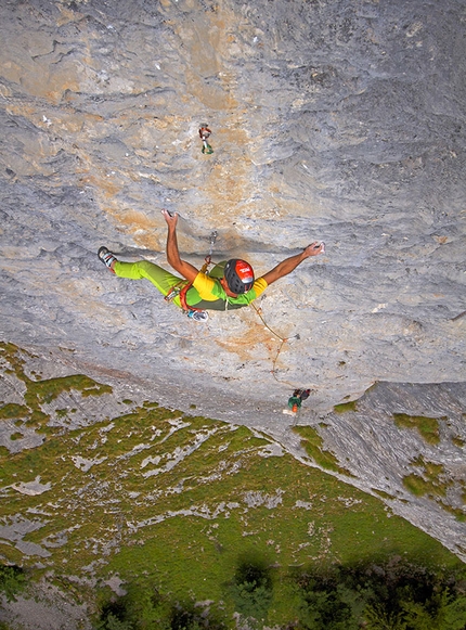 Cima Cee, Dolomiti del Brenta - Rolando Larcher Rotpunkt sul 5° tiro di Silverado