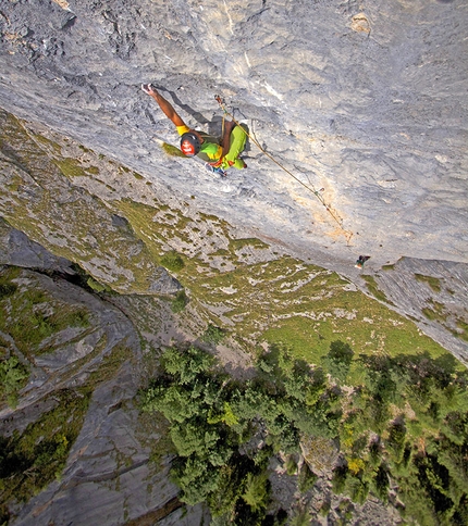 Cima Cee, Dolomiti del Brenta - Rolando Larcher Rotpunkt sul 5° tiro di Silverado