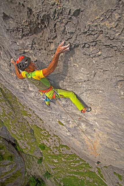 Cima Cee, Dolomiti del Brenta - Rolando Larcher Rotpunkt sul 5° tiro di Silverado