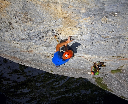 Cima Cee, Dolomiti del Brenta - Luca Giupponi sul 5° tiro di Silverado