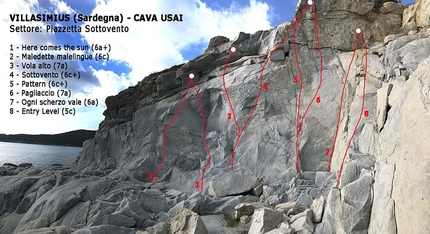 Climbing Sardinia Villasimius, Cala Usai - Piazzetta Sottovento the new sport climbing sector at Cala Usai, Villasimius, Sardinia