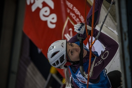 Ice Climbing World Cup 2018 - Durante la prima tappa della Coppa del Mondo di arrampicata su ghiaccio 2018 a Saas Fee in Svizzera