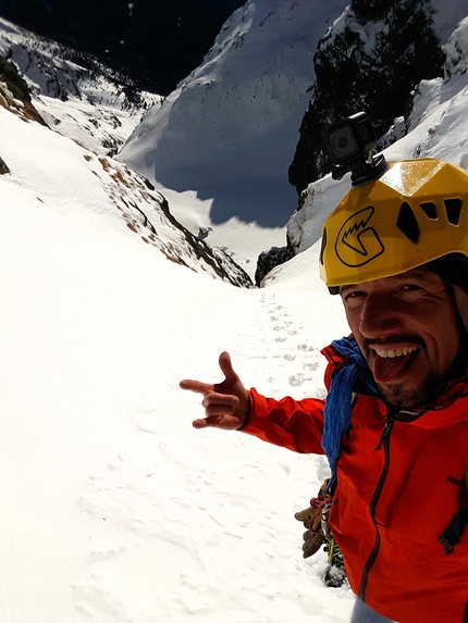 Val Gerola, Cima Piazzotti, Cristian Candiotto - Cristian Candiotto durante la prima salita di The Maniach, Cima Piazzotti Orientale parete sud, Val Gerola