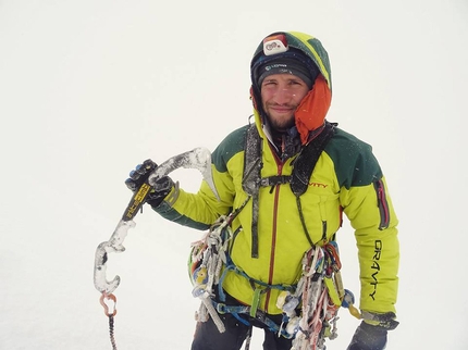 Patagonia, Cerro Adela Sur, Vlad Capusan, Zsolt Török - Vlad Capusan establishing the variation to Filo Este up Cerro Adela Sur in Patagonia, January 2018