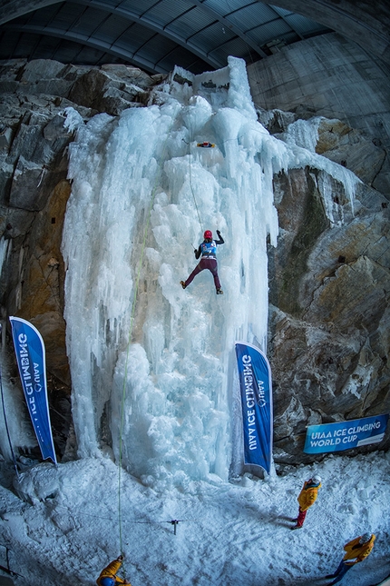 Ice Climbing World Cup 2018 - Durante la prima tappa della Coppa del Mondo di arrampicata su ghiaccio 2018 a Saas Fee in Svizzera