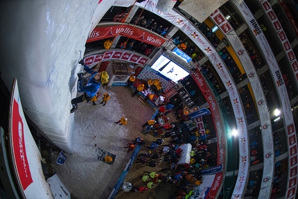 Ice Climbing World Cup 2018 - Durante la prima tappa della Coppa del Mondo di arrampicata su ghiaccio 2018 a Saas Fee in Svizzera