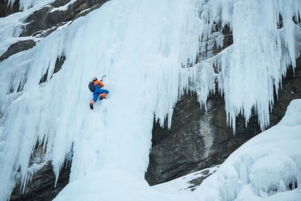 Dani Arnold, Beta Block Super, Breitwangfluh, Switzerland - Dani Arnold making his free solo ascent of Beta Block Super up Breitwangfluh in Switzerland on 24 December 2017