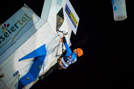 Ice Climbing World Cup 2018 - Iran's Mohammadreza Safdarian Korouyeh on his way to a surprising victory in the second stage of the Ice Climbing World Cup 2018 at Corvara - Rabenstein