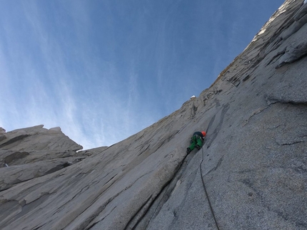 Patagonia Cerro Pollone - Luca Schiera durante l'apertura di Maracaibo sul Cerro Pollone in Patagonia