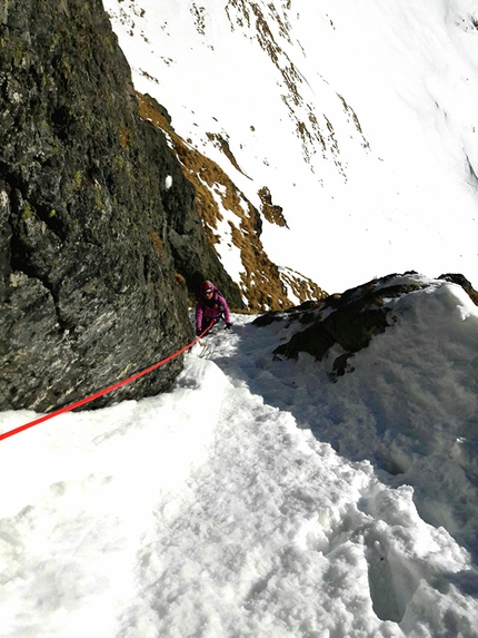 Cima Piazzotti Orientale, Val Gerola, Cristian Candiotto - Durante l'apertura di Time, Cima Piazzotti Orientale, Val Gerola (Cristian Candiotto, Chiara Grattarola)