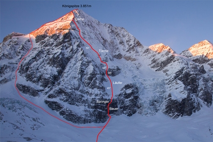 Schach Matt - Gran Zebrù - Schach Matt - Gran Zebrù. (3851m), parete nord, 1000m M10+ WI5 55°. Florian e Martin Riegler, inverno 2010.