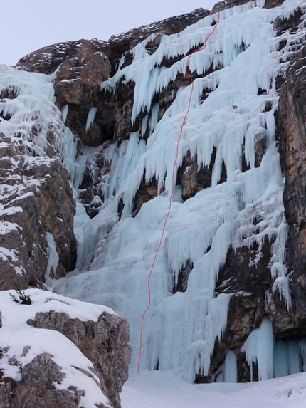 Diretta Canadese, Val Travenanzes, Dolomiti - La linea di Diretta Canadese, Val Travenanzes, Dolomiti