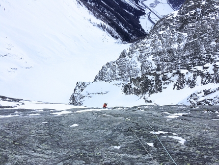 Hansjörg Auer, Simon Messner, Ötztal, Innerer Hahlkogel - Hansjörg Auer on 29/01/2018 making the first winter ascent of the North Face of Innerer Hahlkogel, Ötztal
