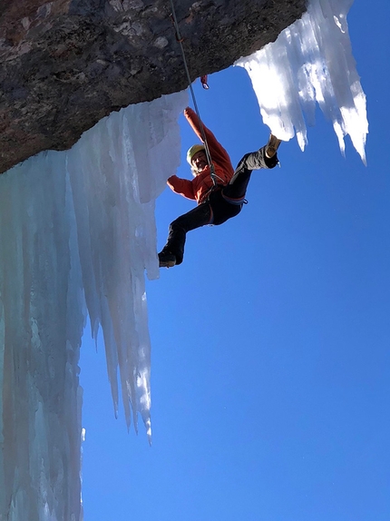 Christoph Hainz, Kurt Astner, Braies, Dolomiti - Christoph Hainz sulla via New Look New Hook sulla  Croda Scabra, Valle di Braies, Dolomiti