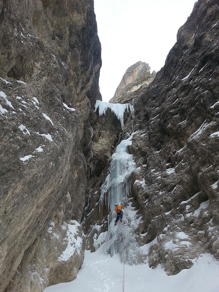 Nuova cascata di ghiaccio in Val Badia, Dolomiti