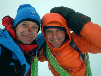 Antarctica, Marek Holeček, Míra Dub, Monte Pizduch - Míra Dub and Mára Holeček on the summit of Monte Pizduch in Antarctica