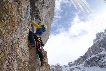 Val Lietres, Dolomites, Once in a Lifetime - Making the first ascent of Once in a Lifetime, Val de Lietres, Dolomites (Daniel Ladurner, Hannes Lemayr, Florian Riegler)