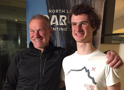 Jerry Moffatt, Adam Ondra - Jerry Moffatt and Adam Ondra at Riva del Garda, Italy, during the world premiere of the film Silence directed by Bernardo Giménez