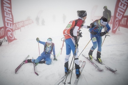 European Ski Mountaineering Championships - Trofeo Internazionale dell'Etna - The finishing line of the Vertical Race of the European Ski Mountaineering Championships on the South Face of Etna, Sicily