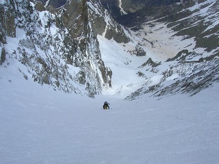 Canalone di Lourousa (Colletto Coolidge, Alpi Marittime) - Risalendo il Canalone di Lourousa