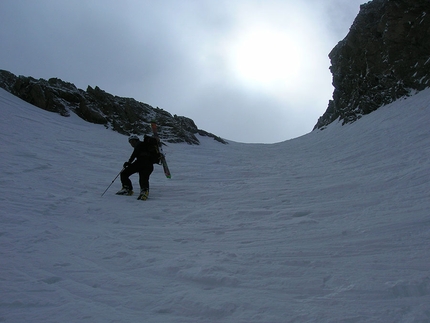 Canalone di Lourousa (Colletto Coolidge, Alpi Marittime) - Sulla parte superiore del Canalone di Lourousa