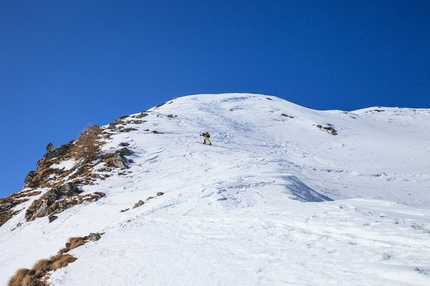 Val Tartano scialpinismo - Monte Foppone in Val Tartano, l'ultimo trattoper raggiungere l'antecima