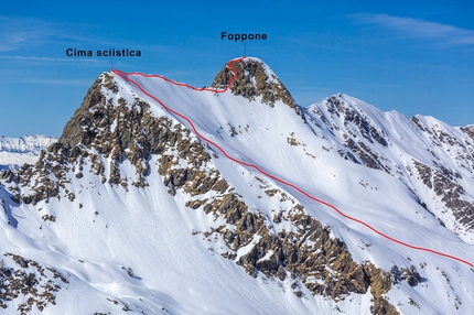 Val Tartano scialpinismo - Il tracciato della scialpinistica al Monte Foppone in Val Tartano