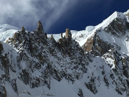 Fuoripista Vallée Blanche, Monte Bianco - Cresta del Mont Maudit, zona di accesso al bivacco della Fourche