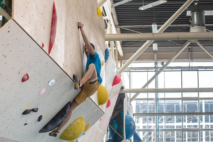 Coppa Italia Boulder 2018 - Stefan Scarperi durante la seconda tappa della Coppa Italia Boulder 2018 all'Outdoor Expo Bologna