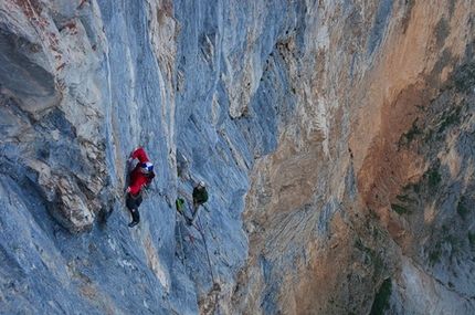 Monte Brento - David Lama & Jorg Verhoeven during the first ascent of their 