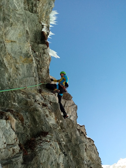 Sulle ali della storia, Pian della Mussa, Giancarlo Maritano, Umberto Bado - Sulle ali della storia a Pian della Mussa: provando la parte di dry tooling