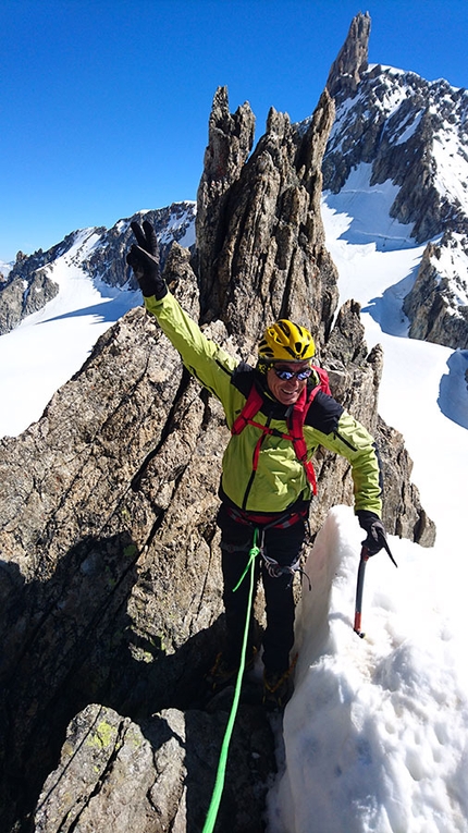 La guida alpina e il suo cliente - Alberto al Petit Flambeau, Monte Bianco