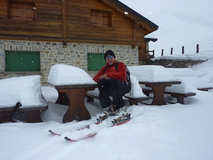 La guida alpina e il suo cliente - Alberto in una delle tante gite sugli sci