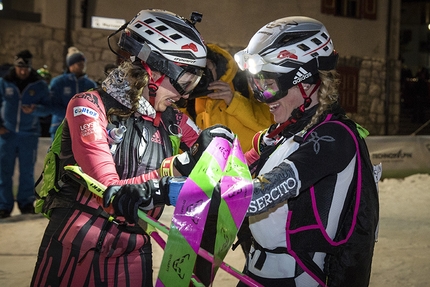 Sellaronda Skimarathon 2018, Dolomiti - Durante la 23° edizione del Sellaronda Skimarathon: Alba De Silvestro & Jennifer Fichter