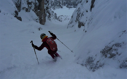 Dolomiti scialpinismo, Cristina Bacci, Angelo Zangrando - Dolomiti scialpinismo: Canale Adelina, gruppo del Monte Piana