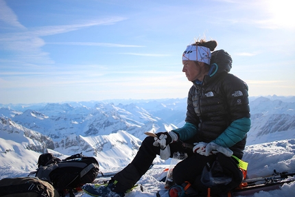 Der Lange Weg, Red Bull - Red Bull Der Lange Weg: Tamara Lunger on the summit of Rheinwaldhorn, Switzerland