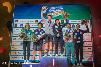 Bouldering World Cup 2018 - Bouldering World Cup 2018 Meiringen Switzerland: 2. Janja Garnbret & Tomoa Narasaki 1. Jernej Kruder & Miho Nonaka 3. Aleksei Rubtsov & Akiyo Noguchi 